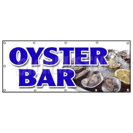 Signmission OYSTER BAR BANNER SIGN fresh clams crabs seafood beer liquor restaurant B-120 Oyster Bar